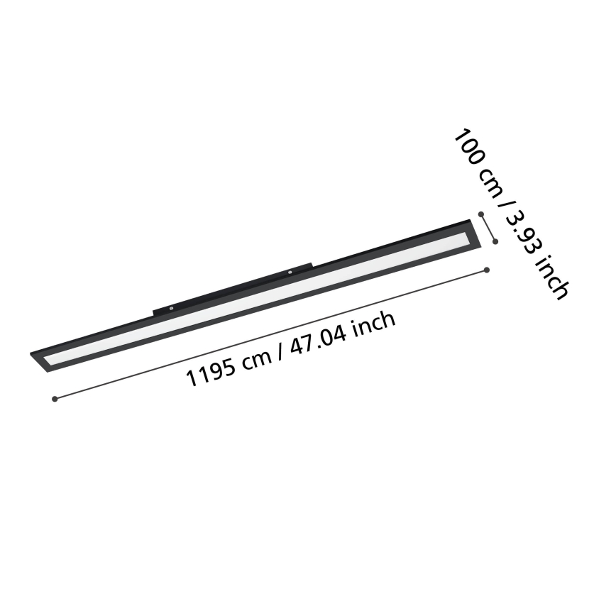 Eglo - Plafoniera LED LED/38W/230V 120x10 cm nero