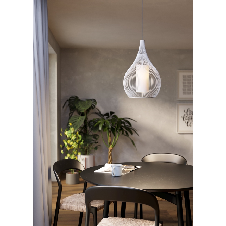 Eglo - Lampadario a sospensione con filo 1xE27/40W/230V bianco