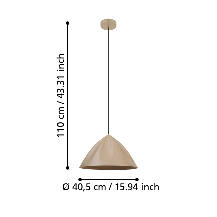 Eglo - Lampadario a sospensione con filo 1xE27/40W/230V color crema