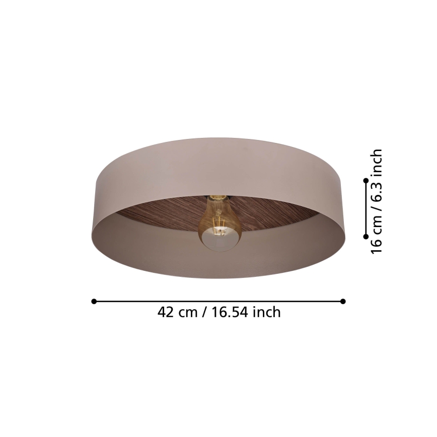 Eglo 900838 - Plafoniera DUAIA 1xE27/40W/230V marrone