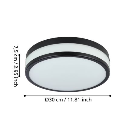 Eglo - Plafoniera LED da bagno LED/17,1W/230V IP44 nero