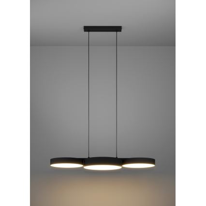 Eglo - LED RGBW Lampadario dimmerabile a sospensione con filo 3xLED/7,5W/230V 2700-6500K nero