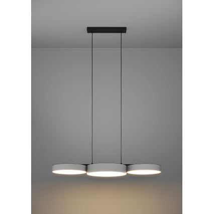 Eglo - LED RGBW Lampadario dimmerabile a sospensione con filo 3xLED/7,5W/230V 2700-6500K grigio