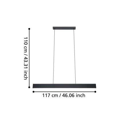 Eglo - LED RGBW Lampadario dimmerabile a sospensione con filo LED/38W/230V 2700-6500K nero