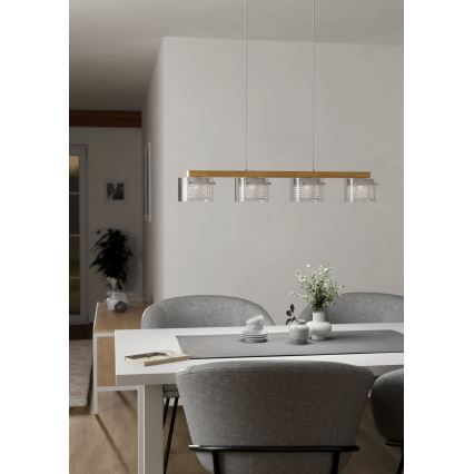 Eglo - LED RGBW Lampadario dimmerabile a sospensione con filo 4xLED/3,7W/230V 2700-6500K