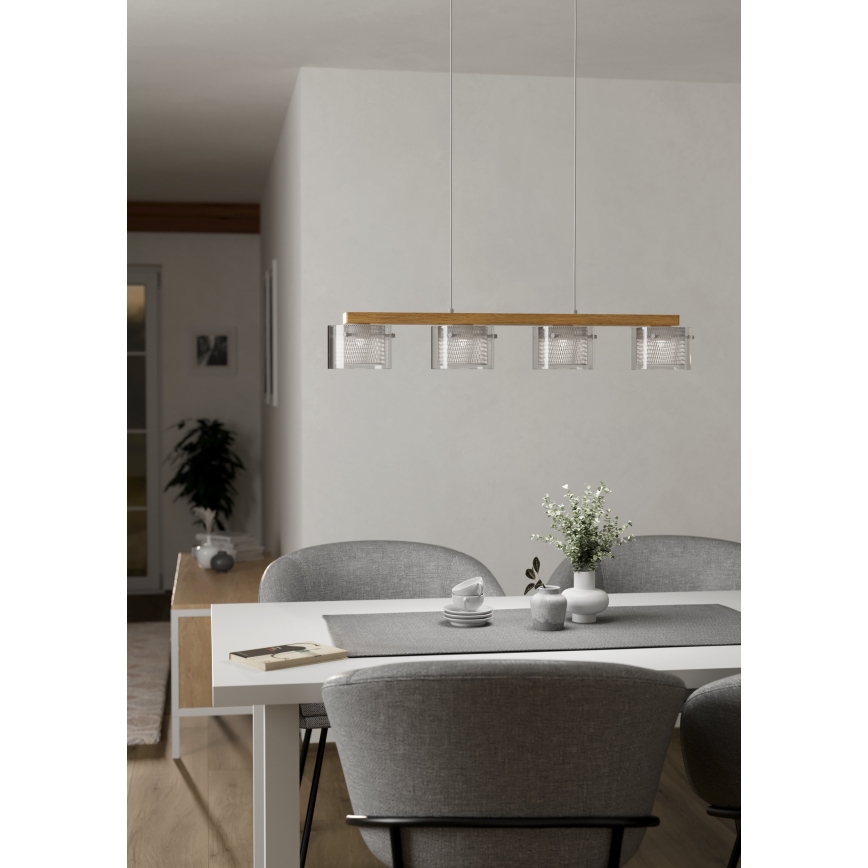 Eglo - LED RGBW Lampadario dimmerabile a sospensione con filo 4xLED/3,7W/230V 2700-6500K