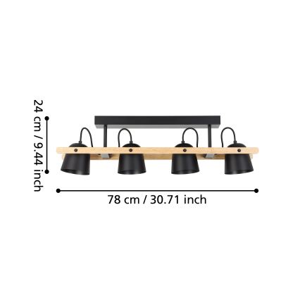 Eglo - LED RGBW Lampadario a plafone dimmerabile 4xLED/3,7W/230V 2700-6500K