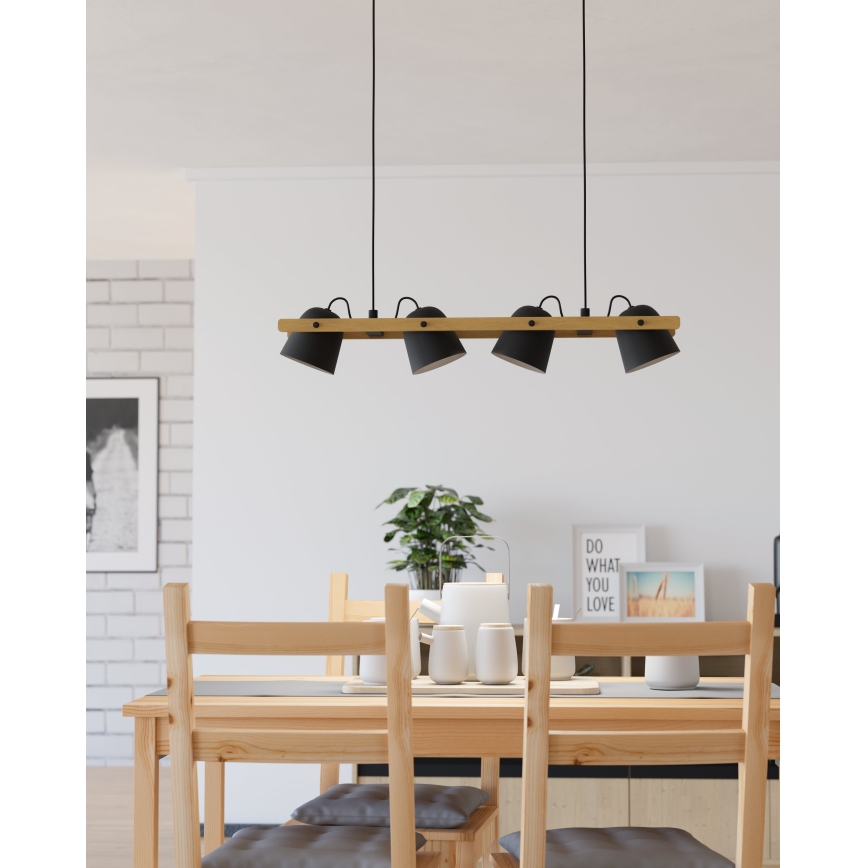 Eglo - LED RGBW Lampadario dimmerabile a sospensione con filo 4xLED/3,7W/230V 2700-6500K