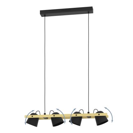 Eglo - LED RGBW Lampadario dimmerabile a sospensione con filo 4xLED/3,7W/230V 2700-6500K