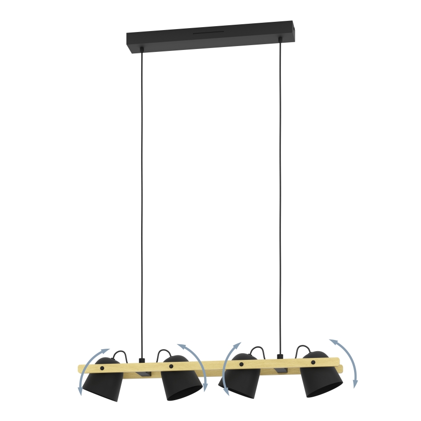 Eglo - LED RGBW Lampadario dimmerabile a sospensione con filo 4xLED/3,7W/230V 2700-6500K