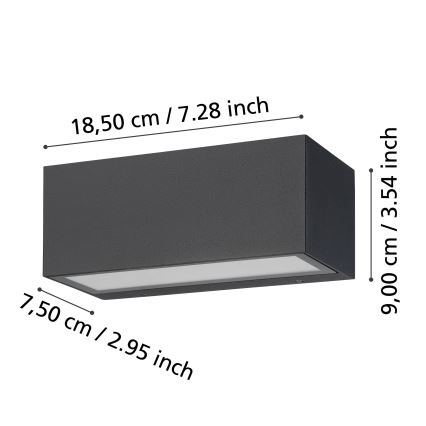 Eglo - Applique a LED da esterno 2xLED/5W/230V IP65