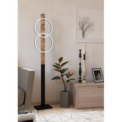 Eglo - Lampada LED da terra 2xLED/12W/230V 3000K marrone/nero