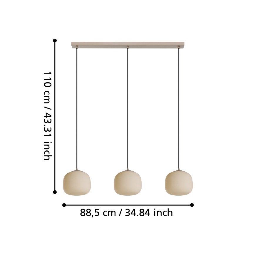 Eglo - Lampadario a sospensione con filo 3xE27/40W/230V