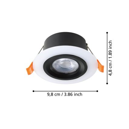 Eglo - Set da 3 faretti da incasso LED/4,8W/230V nero