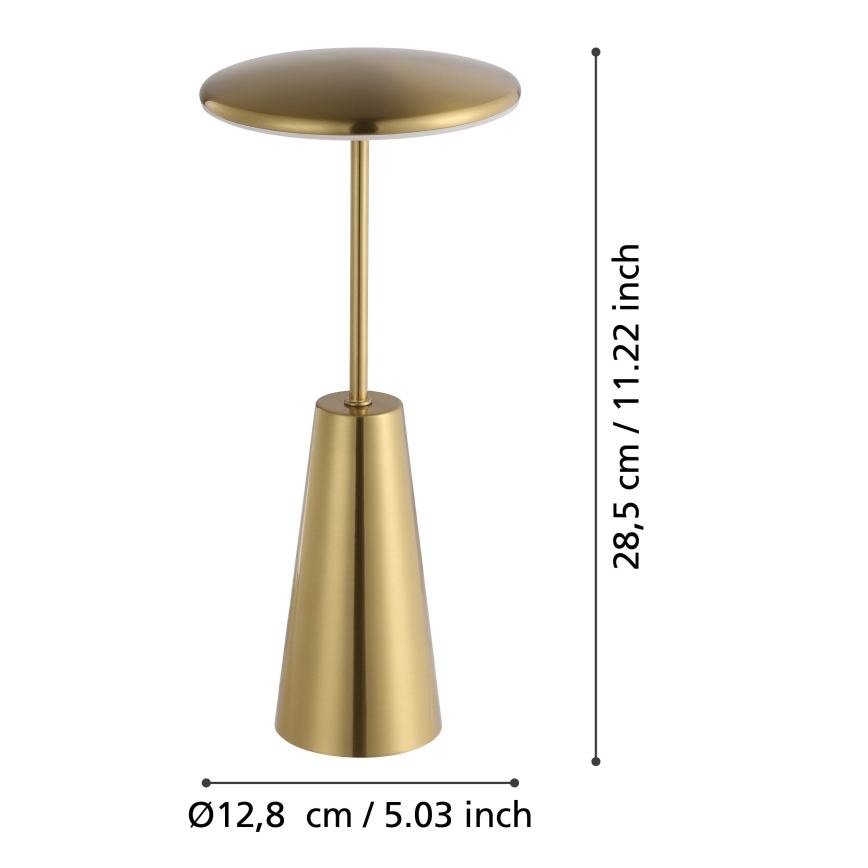 Eglo - LED Dimmerabile touch per esterni lampada LED/2,8W/5V 2400K/3000K/4000K 5200 mAh IP54 oro