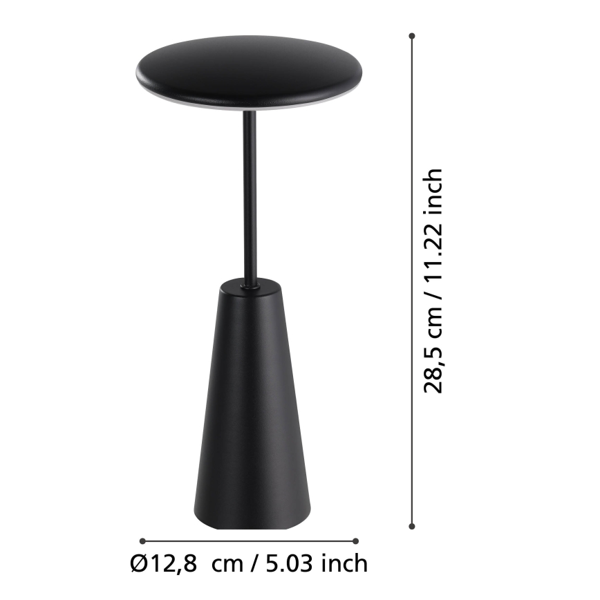 Eglo - LED Dimmerabile touch per esterni lampada LED/2,8W/5V 2400K/3000K/4000K 5200 mAh IP54 nero