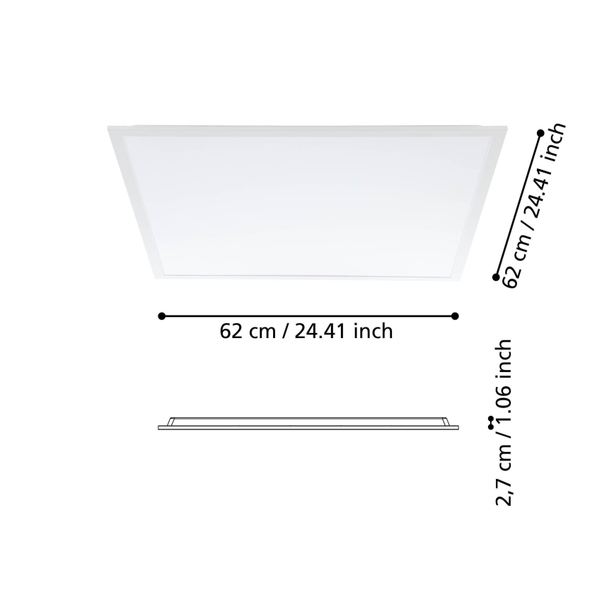 Eglo - Pannello LED a montaggio superficiale 33W/230V 62x62 cm