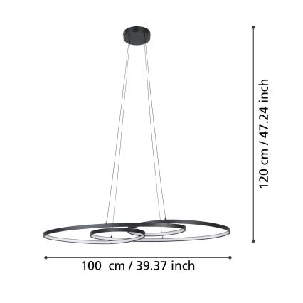 Eglo - Lampadario a sospensione con filo LED dimmerabile LED/38W/230V