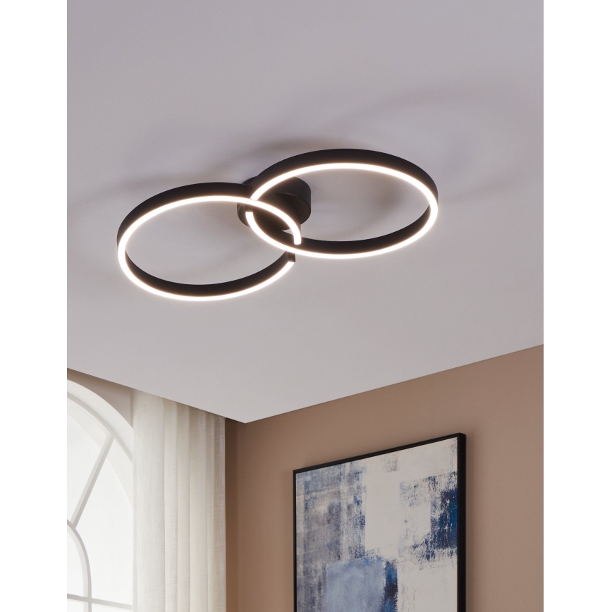 Eglo 900955 - Plafoniera LED RGBW dimmerabile LED/19,5W/230V 2700-6500K nero + telecomando