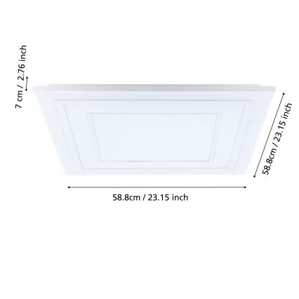 Eglo - Plafoniera LED RGBW dimmerabile LED/29W/230V 3000-6500K + telecomando