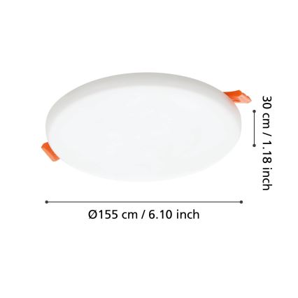 Eglo - Lampada LED da incasso per bagni LED/11,5W/230V diametro 15,5 cm IP65