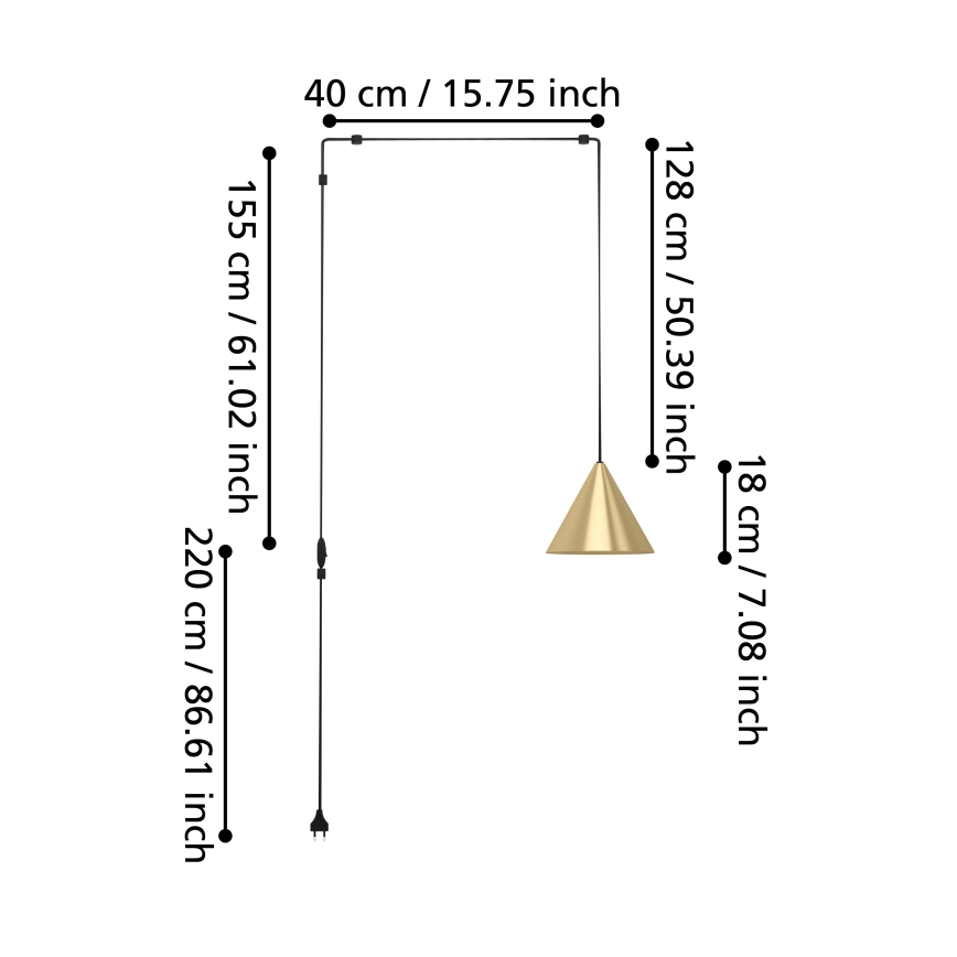 Eglo - Lampadario a sospensione con filo 1xE27/40W/230V
