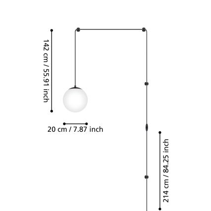 Eglo - Lampadario a sospensione con filo 1xE27/40W/230V