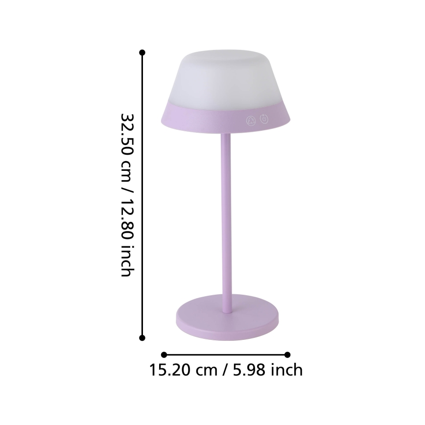 Eglo - LED RGBW Dimmerabile touch per esterni lampada 2in1 LED/1,5W/5V 2600 mAh IP54 viola