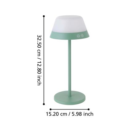 Eglo - LED RGBW Dimmerabile touch per esterni lampada 2in1 LED/1,5W/5V 2600 mAh IP54 verde