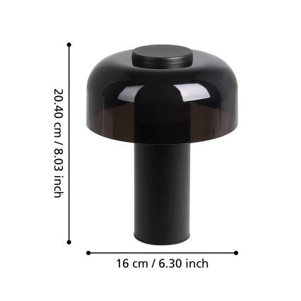 Eglo - LED Dimmerabile touch per esterni lampada LED/2,25W/5V 2400-4000K 5200 mAh IP44 nero