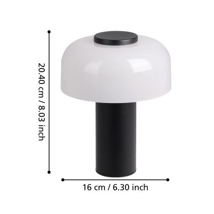 Eglo - LED Dimmerabile touch per esterni lampada LED/2,25W/5V 2400-4000K 5200 mAh IP44 nero/bianco