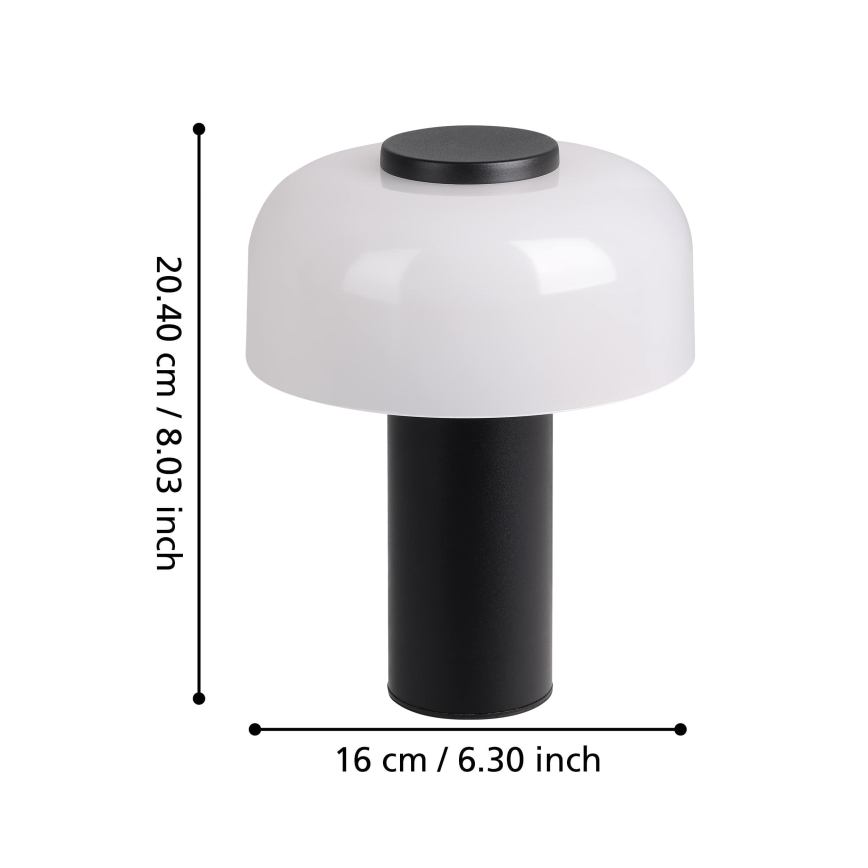 Eglo - LED Dimmerabile touch per esterni lampada LED/2,25W/5V 2400-4000K 5200 mAh IP44 nero/bianco