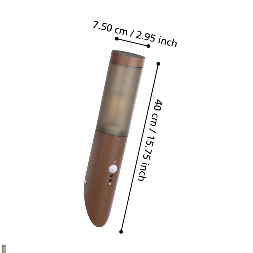 Eglo - Lampada da parete esterna con sensore 1xE27/15W/230V IP44
