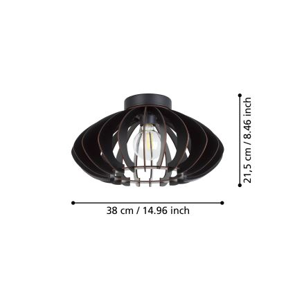 Eglo - Plafoniera 1xE27/40W/230V diametro 38 cm nero