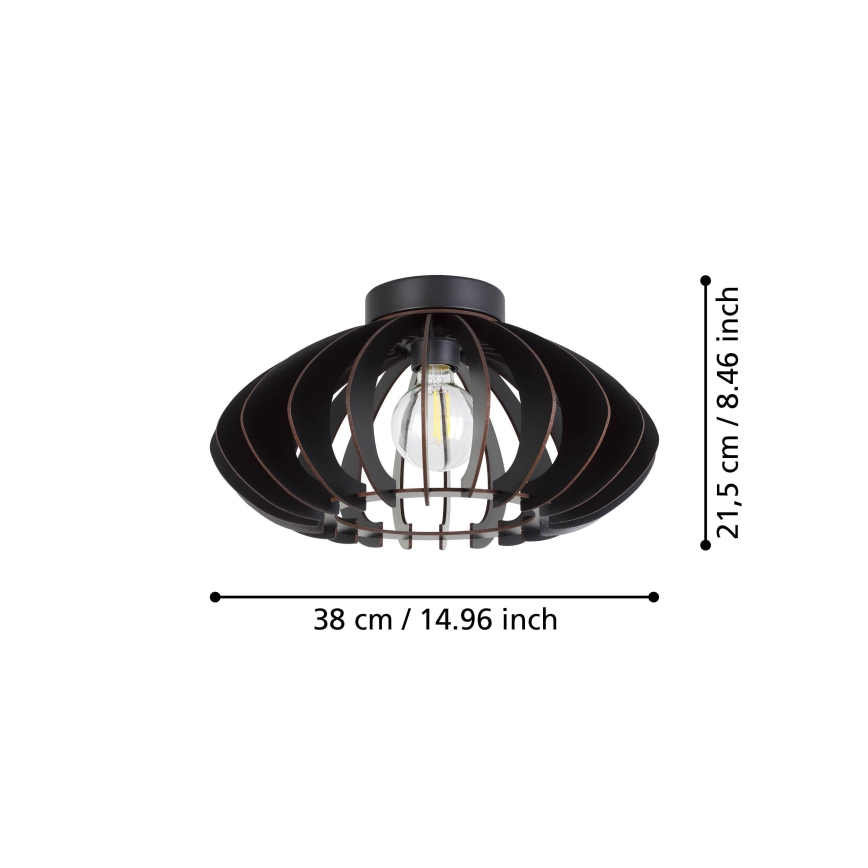 Eglo - Plafoniera 1xE27/40W/230V diametro 38 cm nero