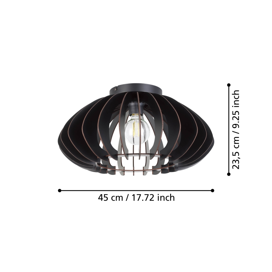 Eglo - Plafoniera 1xE27/40W/230V diametro 45 cm nero