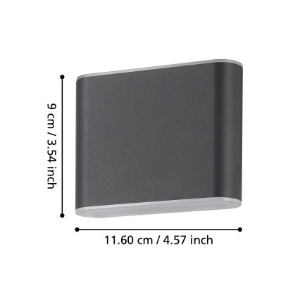 Eglo - Applique a LED da esterno 2xLED/2,9W/230V 3000K/4000K/6500K IP65