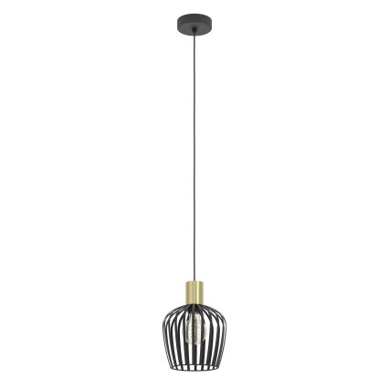 Eglo - Lampadario a sospensione con filo 1xE27/40W/230V nero/oro