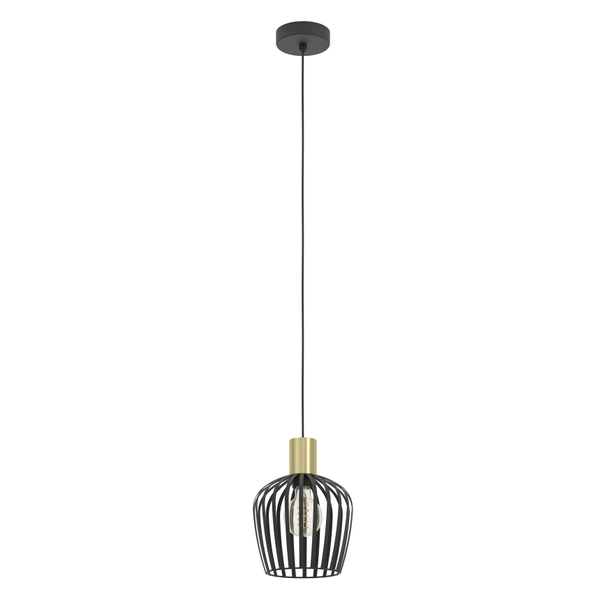 Eglo - Lampadario a sospensione con filo 1xE27/40W/230V nero/oro