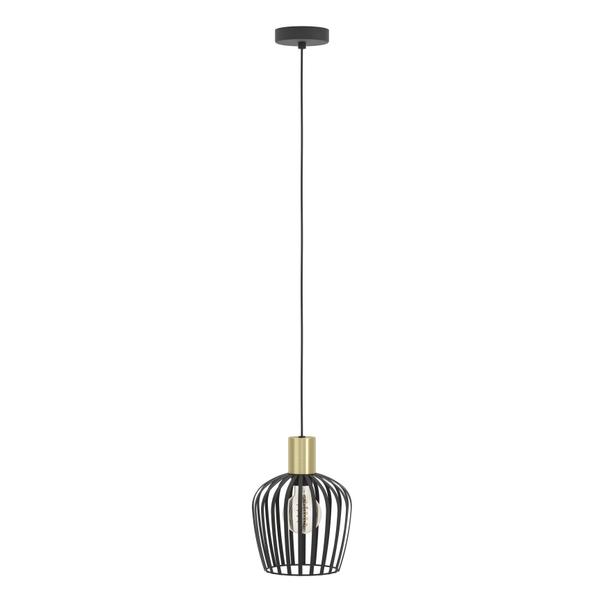 Eglo - Lampadario a sospensione con filo 1xE27/40W/230V nero/oro