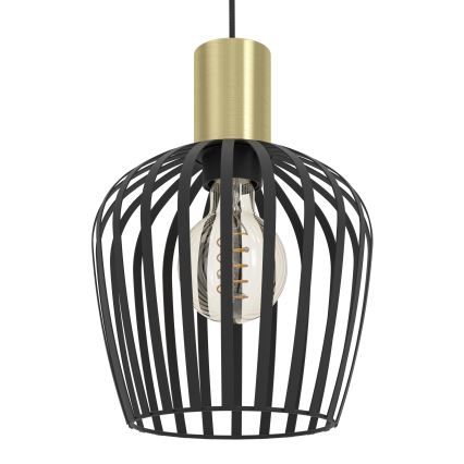 Eglo - Lampadario a sospensione con filo 1xE27/40W/230V nero/oro