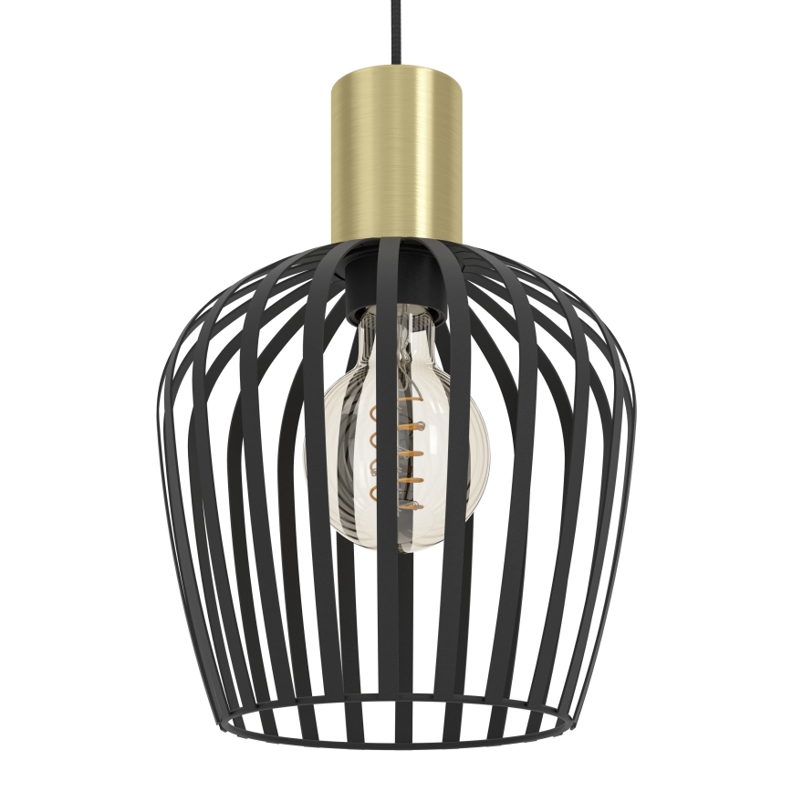 Eglo - Lampadario a sospensione con filo 1xE27/40W/230V nero/oro