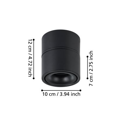 Eglo - Faretto LED LED/8W/230V 3000K nero