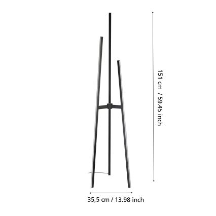 Eglo - Lampada da terra LED/30W/230V nera