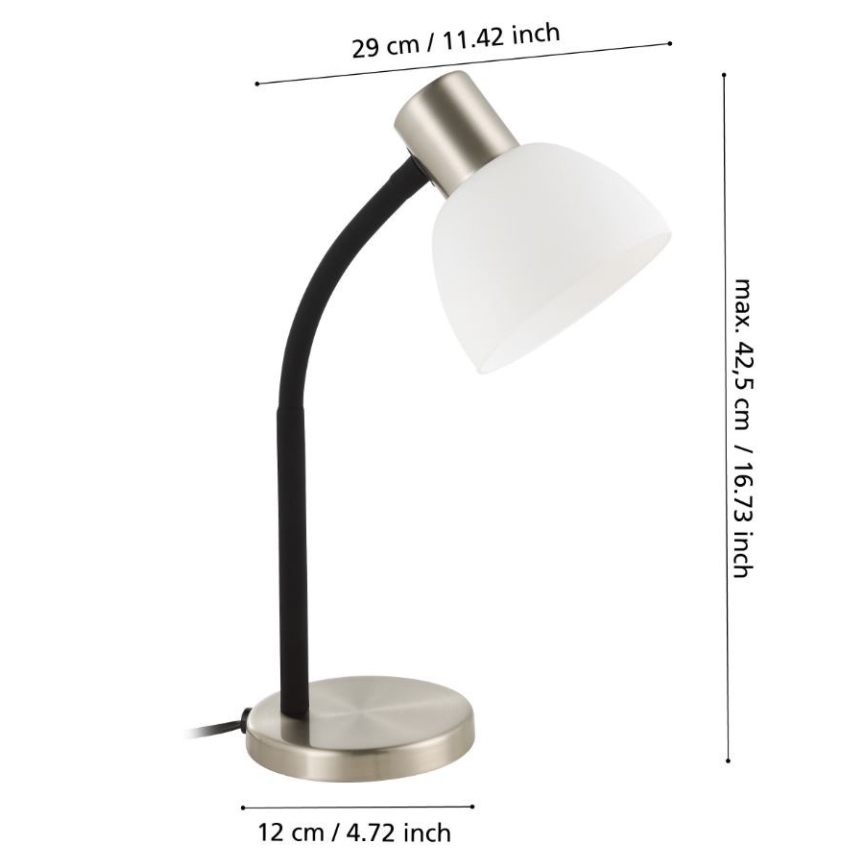 Eglo - Lampada da tavolo 1xE14/25W/230V cromo opaco