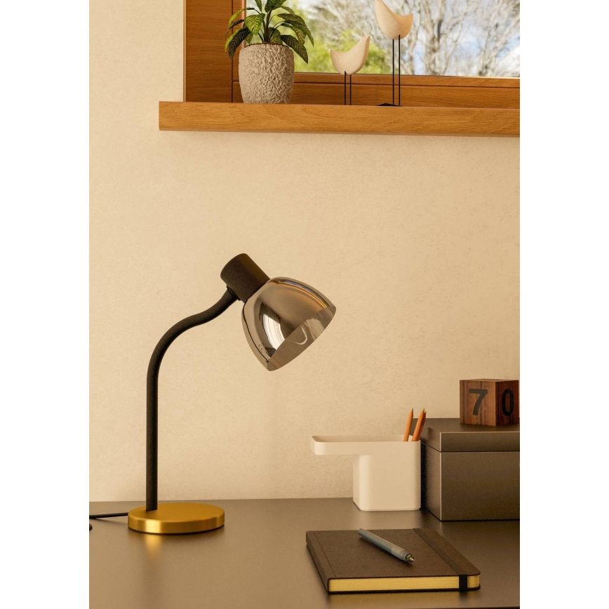 Eglo - Lampada da tavolo 1xE14/25W/230V oro/nero