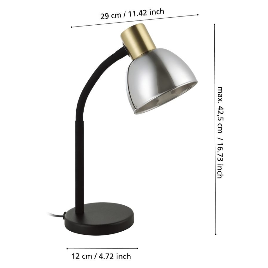 Eglo - Lampada da tavolo 1xE14/25W/230V oro/nero