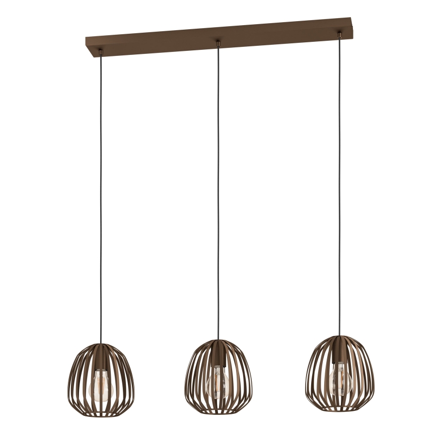 Eglo - Lampadario a sospensione a cavo 3xE27/40W/230V, bronzo