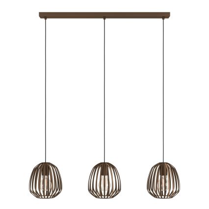 Eglo - Lampadario a sospensione a cavo 3xE27/40W/230V, bronzo