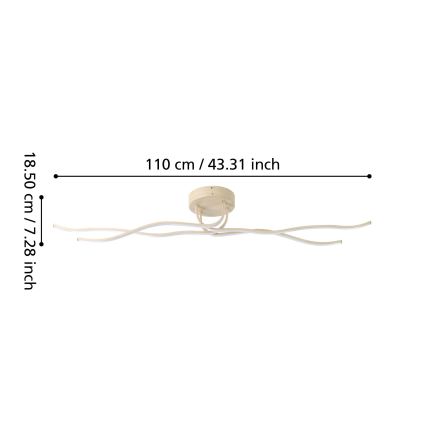 Eglo - Plafoniera LED da soffitto 37W/230V, marrone
